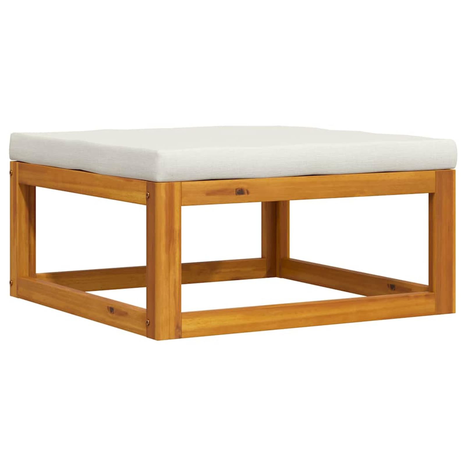 WGYHOME - Juego de muebles de balcón de madera maciza de acacia con cojín blanco crema, juego de muebles de jardín, muebles de patio pequeños, sofá de jardín al aire libre, juego de muebles de patio