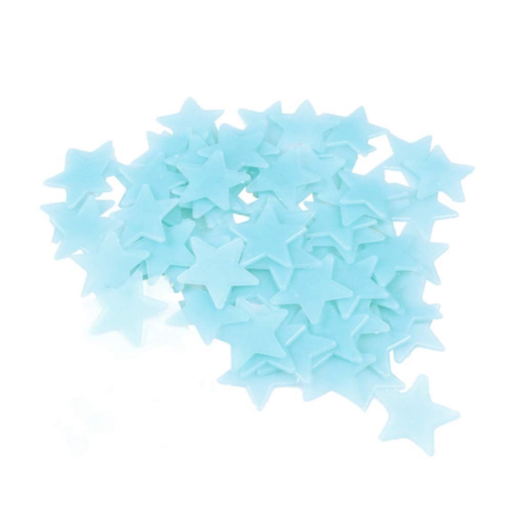 yosunl Glow In The Dark 3D Stars Wall Stickers 100Pcs Luminous Fluorescent Plastic Wall Sticker for Kids Baby Room Bedroom Ceiling Home Decor