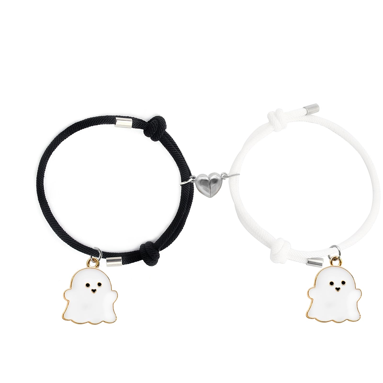 CJIAYUJEW 2Pcs Love Heart Couple Bracelet Set Lovely Heart Ghost Matching Bracelet Adjustable Braide Rope Heart Couple Bracelet for Boyfriend Girlfriend Lover Friendship Gift, 7, no gemstone (B0CQQV5MK8) Amazon Price History, Amazon Price Tracker