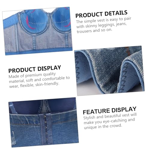 Women's Denim Vest Denim Camisole Loose Fitting Tank Tops for Women Lace Tank Tops for Women Female2