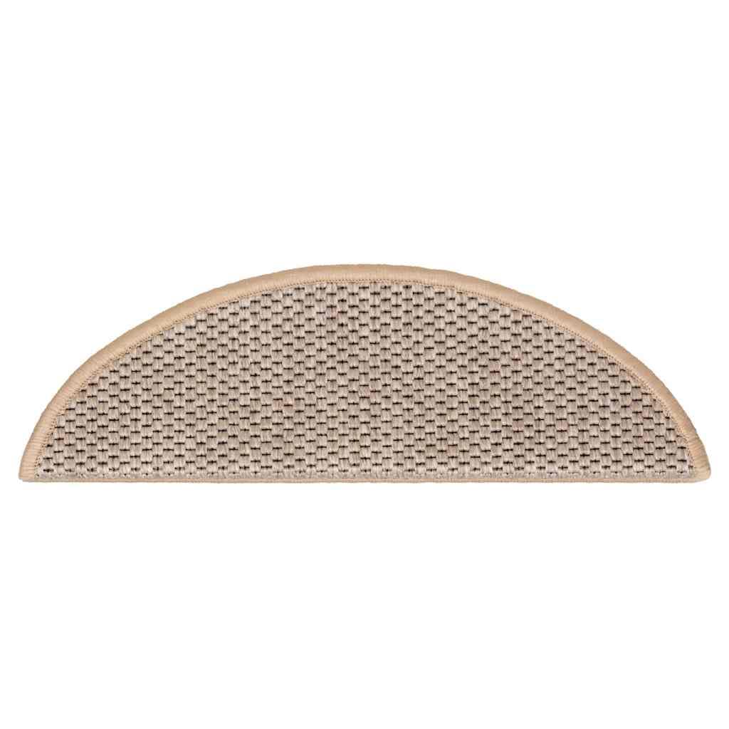 Générique Naklejki na schody 15 szt. 56 x 17 x 3 cm jasnobeżowy | Tkanina o wyglądzie sizalu, antypoślizgowa, zmywalna, dźwiękochłonna, tylna taśma klejąca
