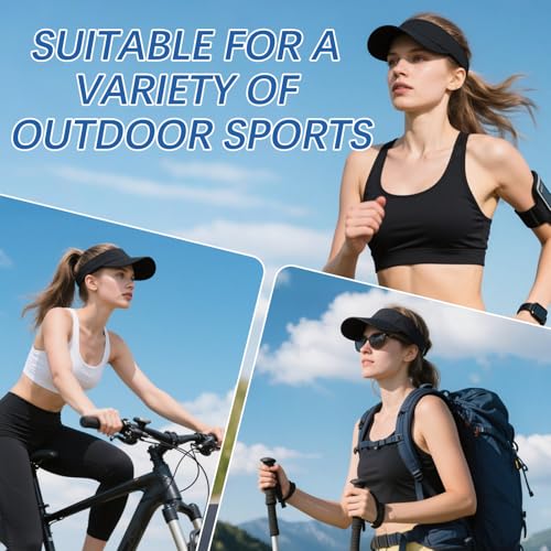 Image of Adjustable Sport Sun Visor Hats Bulk Solid Color Blank Golf Cap Anti Ultraviolet for Beach Tennis Baseball