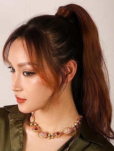 OJERRY Medieval Victorian Statement Chunky Charm Necklace for Women, Byzantine Costume Jewelry for Women4