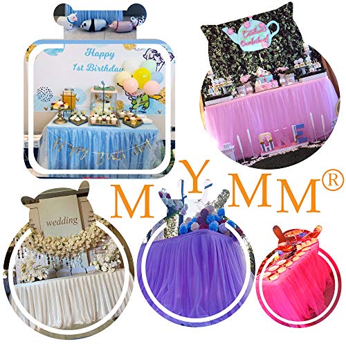 MYMM Blauwe tafelrok, 426 cm, voor bruiloft, bruidsmeisje, rechthoekige of ronde tafeldecoratie voor verjaardagsfeest… - Image 5