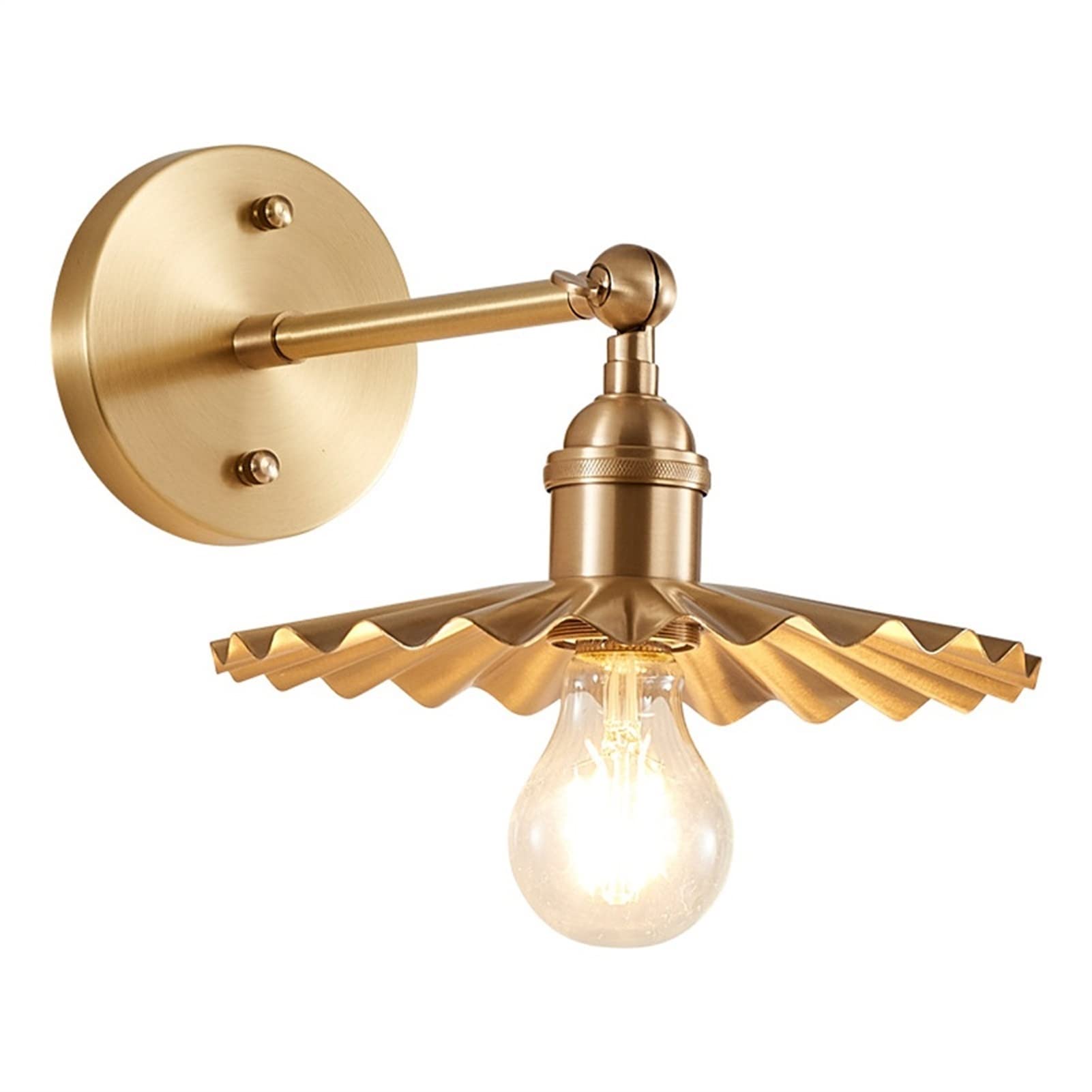 ASerZenith European Wall Light American Rural All Bronze Wall Lamp Living Room Restaurant Wall Light Bedroom Study Aisle Wall Sconce Simple - Copper Bedside Lamp,Wall Lamps