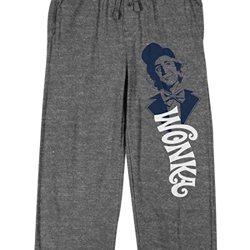 Willy Wonka & The Chocolate Factory Charlie and Logo Men's Heather Gray Graphic Sleep Pants2
