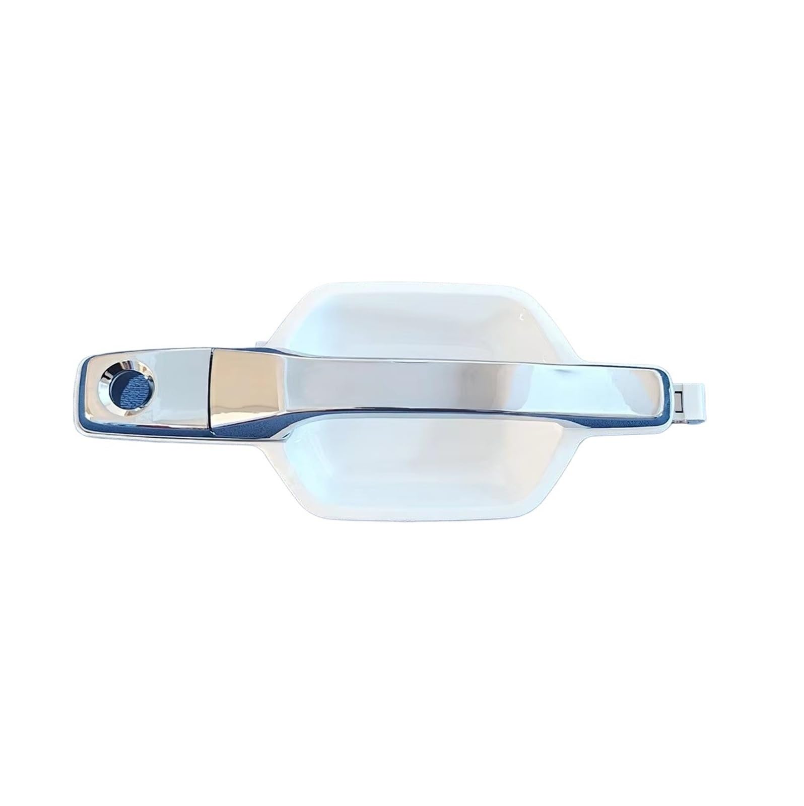 Ohkylsd Front White Door Handle Plastic Chrome White Front Exterior Door Handle For Mitsubishi For Pajero For Montero V93 V97 2000-2006 Replacement Handles(Right 1 Piece)