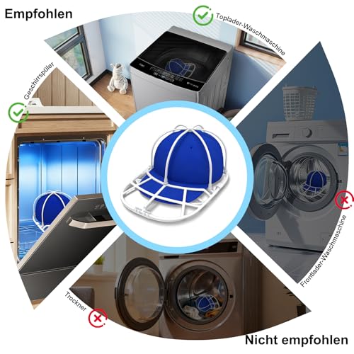 AUTOOOO 2 Stück Cap Waschmaschinen Form, Baseballmütze Waschgestell Cap Washer für Baseballmützen Verformungsschutz & Aufbewahrung für Caps Kappen Waschen Aufbewahrung für Erwachsene und Kinder