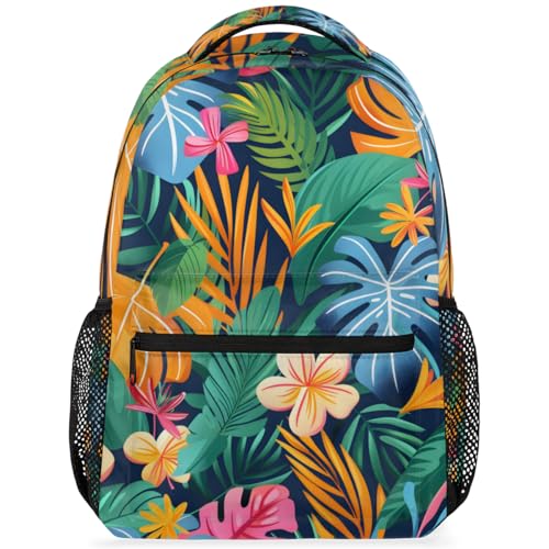Mochila de viaje ligera con estampado tropical para hombre y mujer