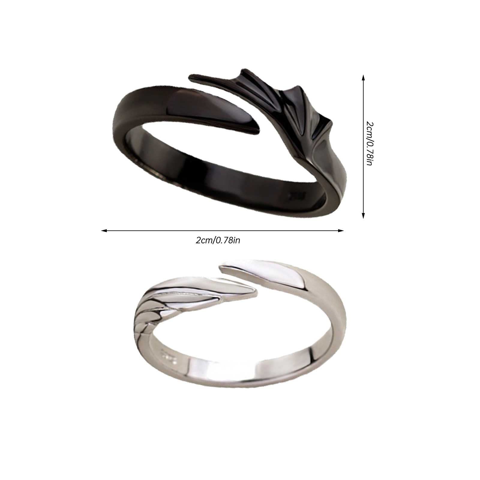 Rings,thumb ring,ladies rings,Couple Matching Rings For Man Woman Custom Adjustable Sun Moon Ring Set Angel Devil Dragon Open Rings Couple Matching
