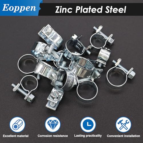 Image of 8-10mm Fuel Injection Hose Clamps, 5 /16 Inch-13 /32 Inch Fuel Injection Gas Line Hose Clamps for Diesel Petrol Pipe