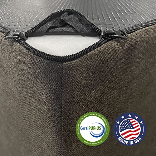 Image of Pet Steps /Stairs with CertiPUR-US Certified Foam for Dogs & Cats by Best Pet Supplies - Dark Brown, 3-Step (H: 13.5 inch)