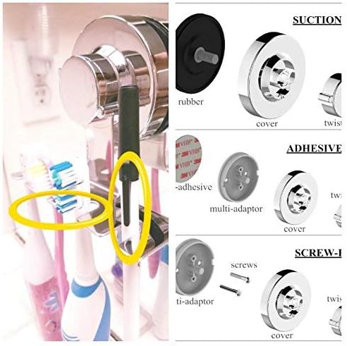 Toothbrush Holder Suction Cup, Mirror, Tile, Wall Toothbrush Holder Wall Mounted, Toothbrush Holder for Bathroom, Does NOT Fall Bathroom Organizer