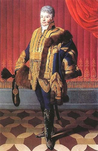 Portrait de Ferenc Barkóczy tableau toile Johann Peter Krafft peinture décorative 60x90cm