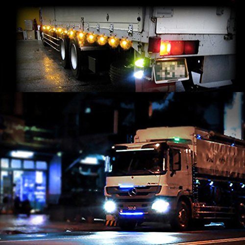 Catinbow 5 Pcs LED Marker Light 4" Bullseye Super Bright 10 Diodes Amber Side Marker Light Waterproof Trailer Marker light for Truck RV Boat 12V - Thumbnail 5