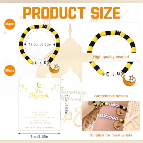 30% Off 36-Set Eid Mubarak Bracelets with Blessing Cards