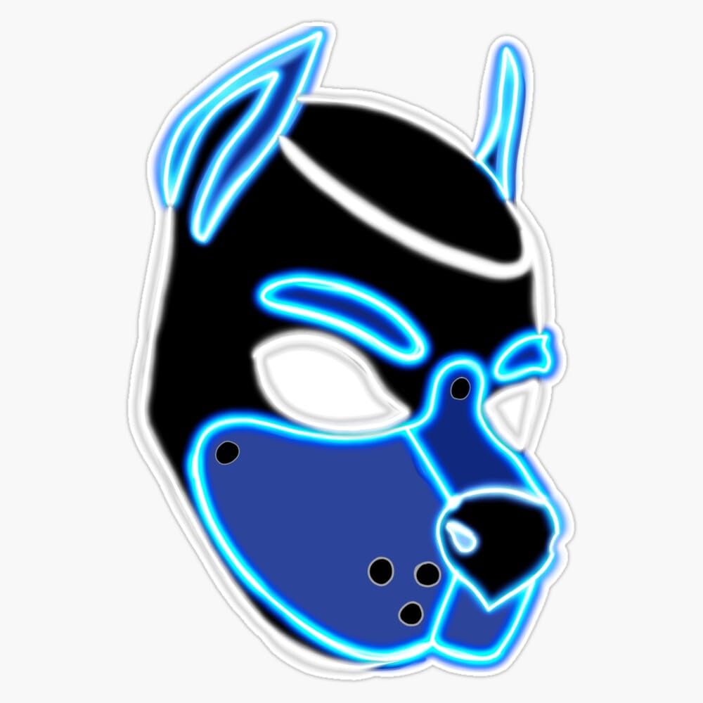 Blue Pup Bumper Sticker Vinyl Decal 5"