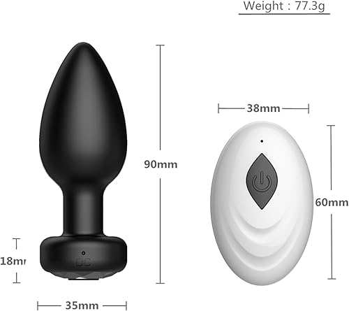 Miniatura 5 de Vibrador de enchufe anal con control remoto, 10 modos de enchufe vibratorio, pequeño tapón de tope para masaje de próstata masculino, juguetes