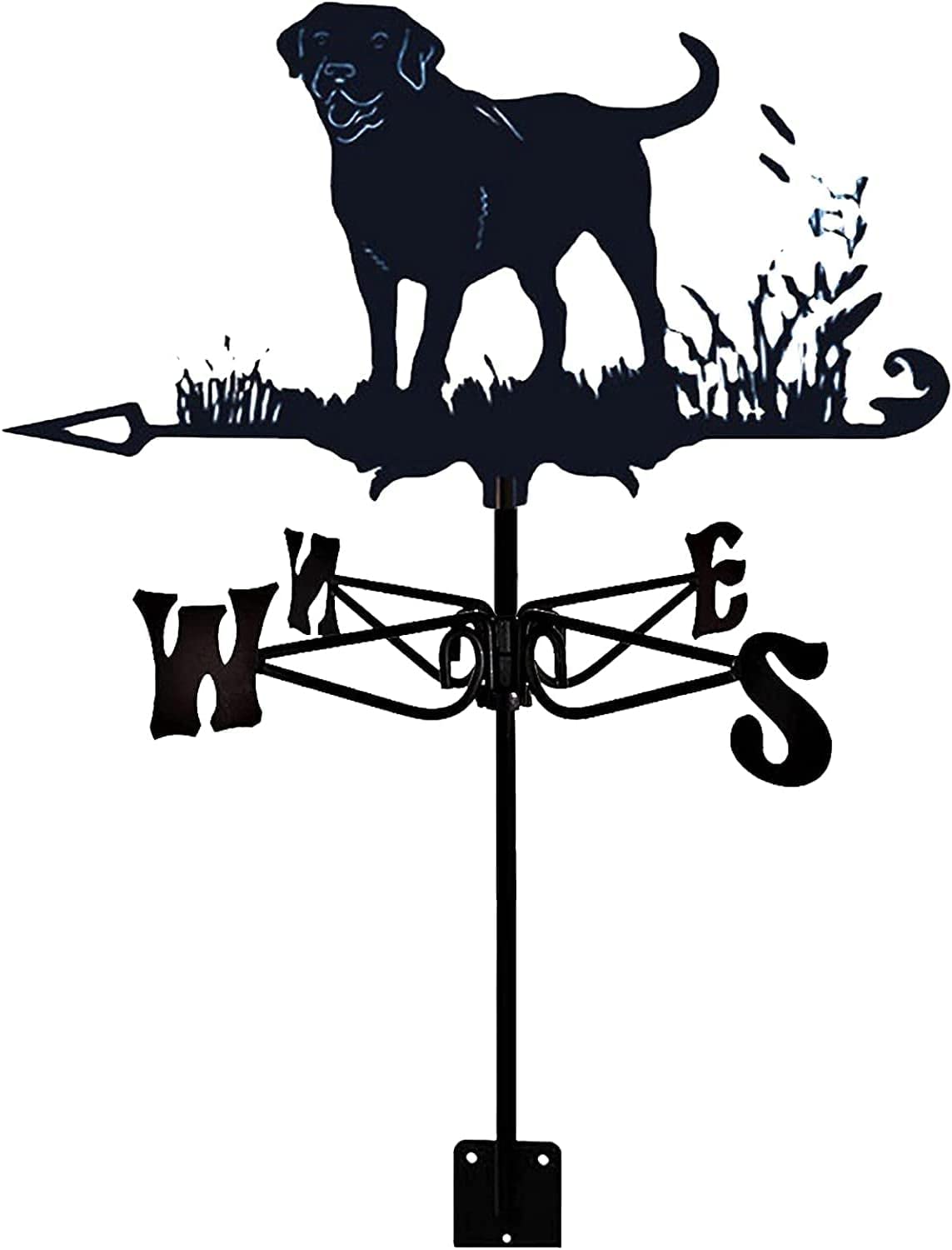 Klonwg 6 Weather Vane Stainless Steel Weathervane Figurine, Practical Wind Direction Indicator Weathercock Measuring Tools