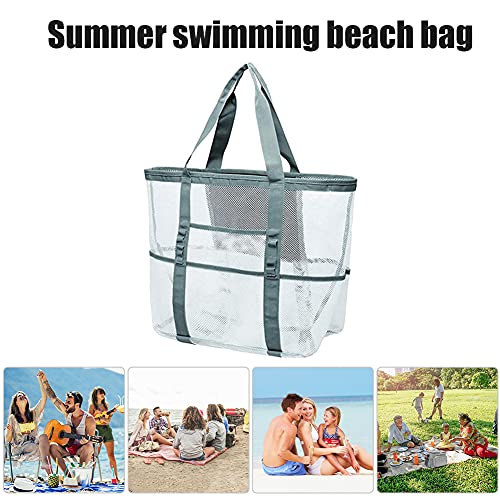 OKESYO Reistas strandtas mesh strandtas zand speelgoed opbergtas opvouwbare opbergkoffer picknick reizen toiletartikelen… - Image 4