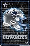 Trends International NFL Dallas Cowboys - Neon Helmet 23 Wall Poster, 34L x 22.4W, Unframed Version