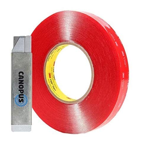 CANOPUS Double Sided Tape Transparent Heavy Duty (12.7mm x 4.5m) Waterproof Mounting Tape, Ideal for LED Strips Lights, Office, Home Decor, Automotive