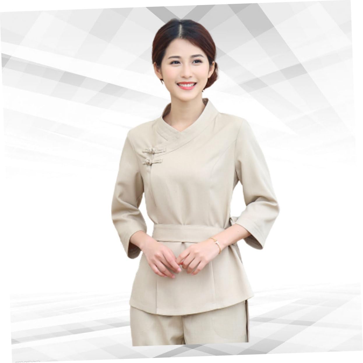minkissy 2 Sets Haarschnitt-Kittel, Salon-Arbeitskleidung, Krankenschwestern, Peeling, Tops, Haarstylisten, Kittel, Krankenschwester, Peelinghose, Overall, medizinische Kleidung, Friseursalon, Umhang,
