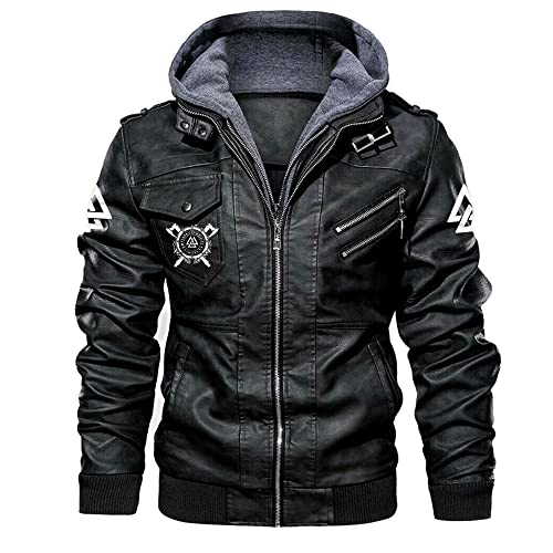 Odin Viking Leather Motorcycle Jacket for Men Casual PU jacket Teen gift2