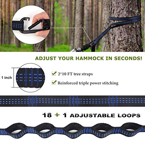 Camping-Hammock-with-NetTravel-Portable-Lightweight-Hammocks-with-Tree-Straps-and-Solid-D-Shape-CarabinersParachute-Nylon-Hammock-for-Outsides-Backpacking-Beach-Backyard-Patio-Hiking