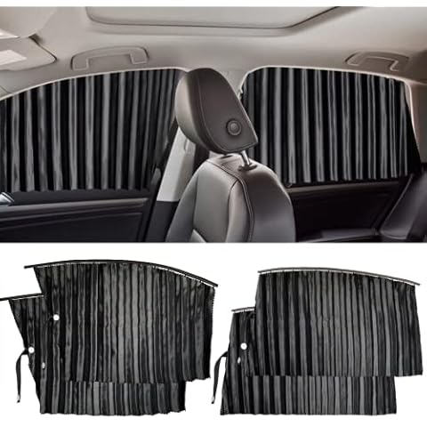Homesprit 4 Pack Slidable Magnetic Car Side Window Sun Shade Curtain for UV Protection, Baby Sleeping, Private Talking and Dating (Black) Cover