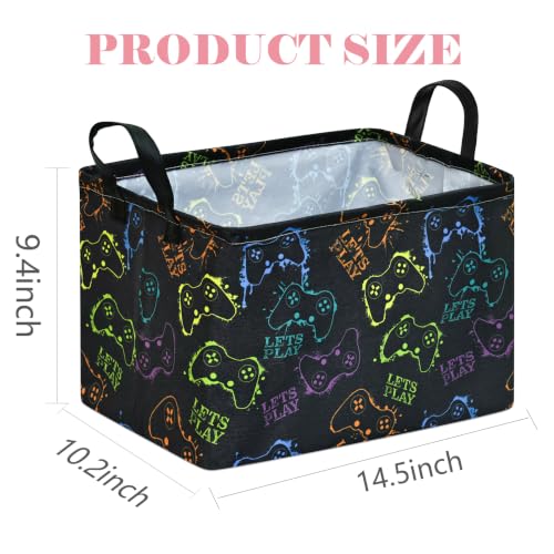 Image of Rectangular Game Basket Storage for Boys toy Box kids Room Decor | Waterproof collapsible storage box,Rectangular Game Storage Basket,Kids toy Laundry Hamper Storage Basket Room Decor(Game)