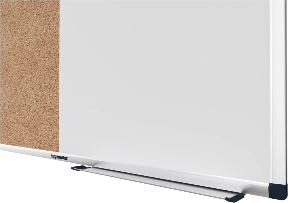 Legamaster Unite - Pizarra blanca combinada de corcho (90 x 120 cm), pizarra blanca magnética y grabable, para fijar imágenes y planos, hecha de corcho 100% natural