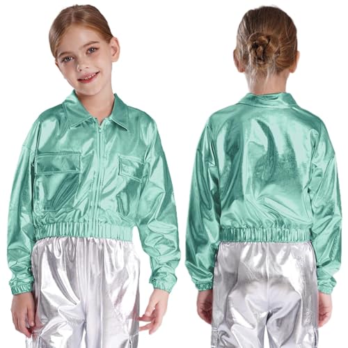 DINORMIN Modern Dance Coat for Girls Boys Sequins Performance Tops Hip-hop Jazz Dance Jackets Outwear