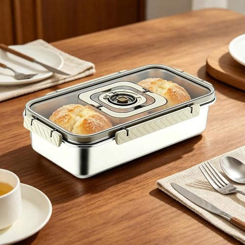 Recipiente Hermético de Acero Inoxidable para Pan de Molde y Bagels 8