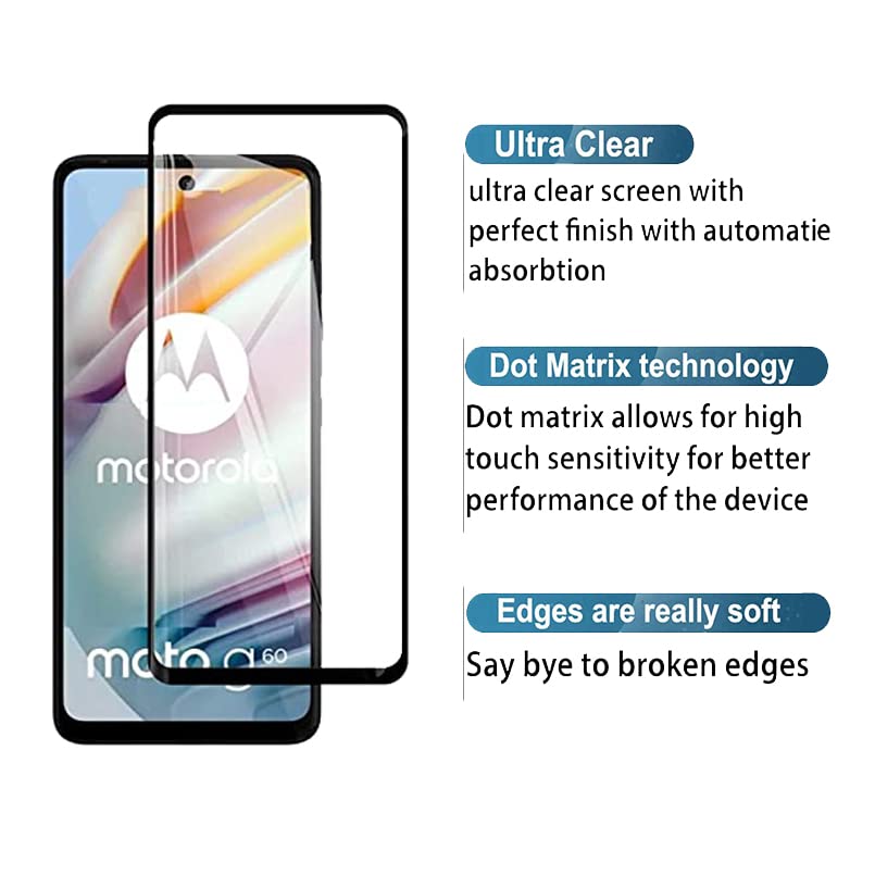 Image of Screen Protector for Motorola Moto G60 (Black) Tempered Glass Edge-to-Edge 6D Screen Guard With Installation Kit