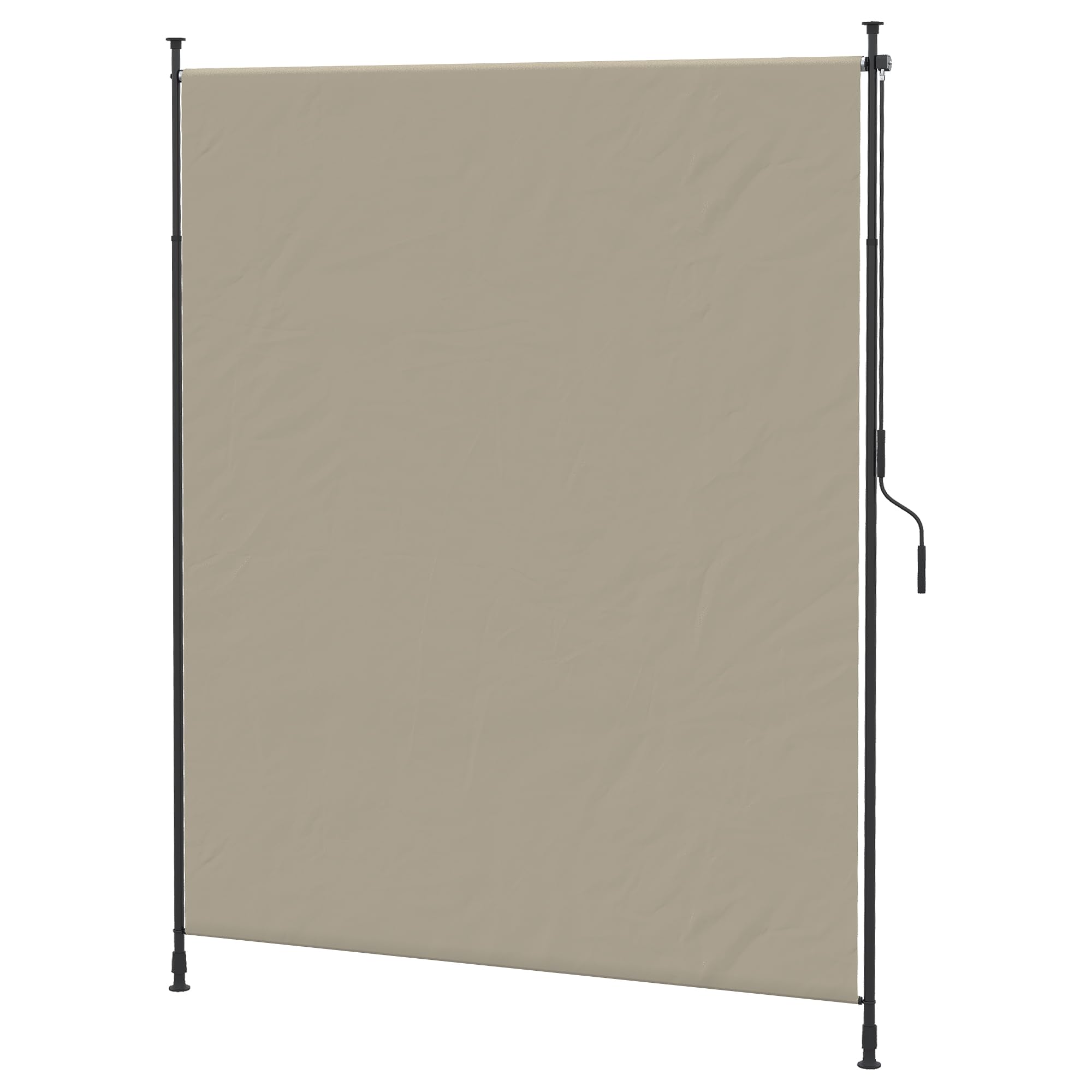 Outsunny Store Vertical avec Manivelle sans Perçage 200 x 305 cm Sable