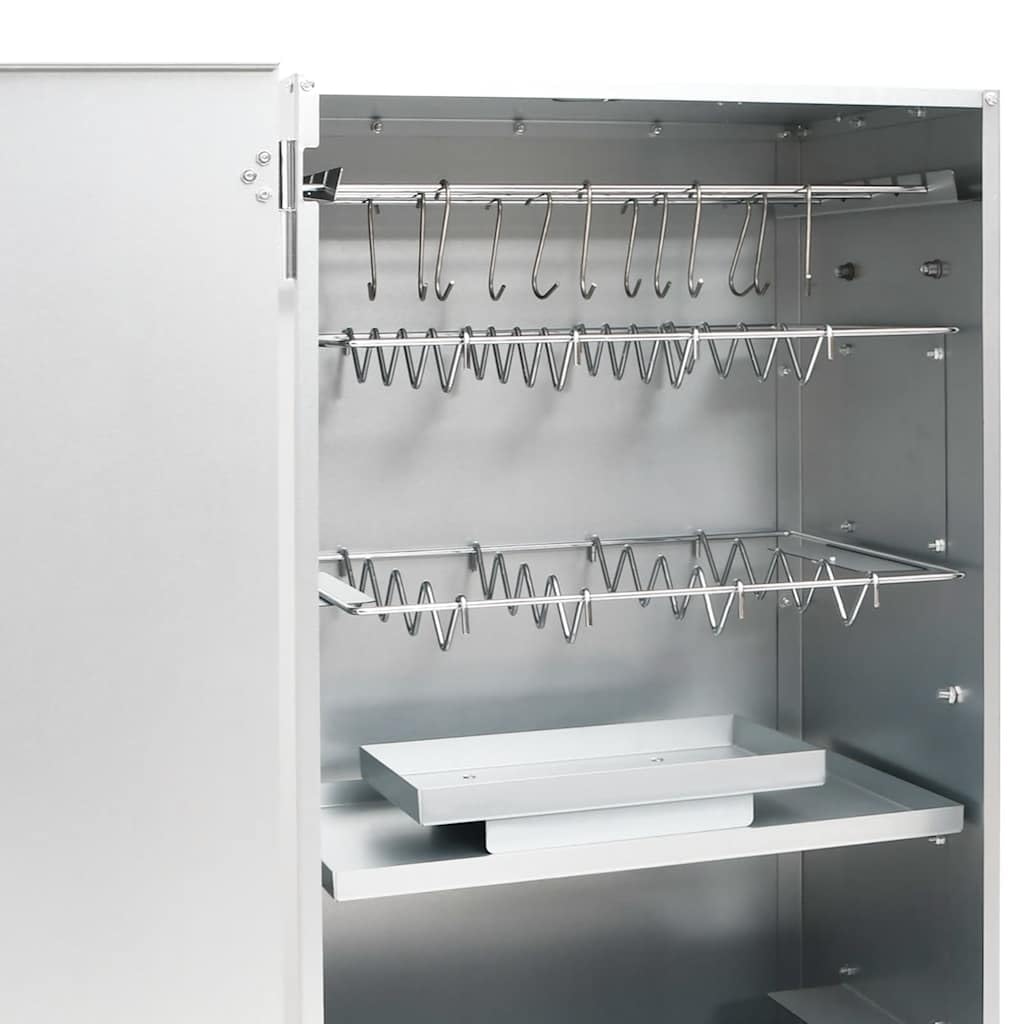 vidaXL Horno ahumador astillas Madera Acero galvanizado 44,5x29x83 cm, ahumador, Barbacoa de jardín, ahumador de jardín, Parrilla ahumador