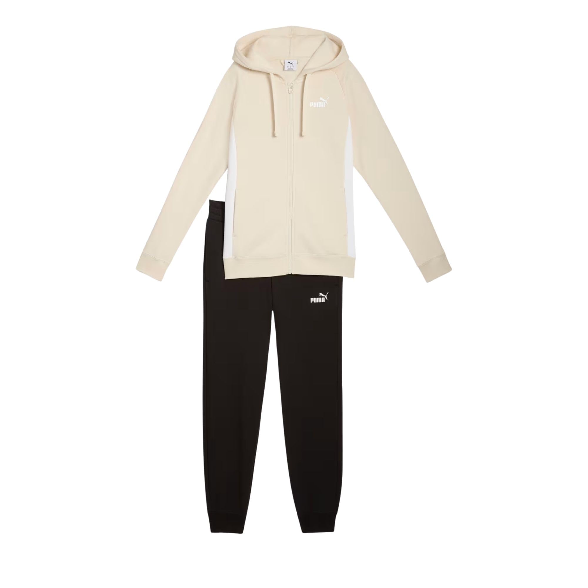 PUMA Tuta da Donna con Cappuccio e Zip Beige Taglia L Codice 690738-​87