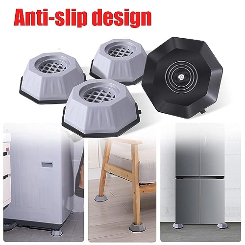 Image of Boniry Anti Vibration Pads for Washing Machine Washing Machine Feet Shock Absorber Noise Cancelling Washer Support, Heightening Pads with Suction (Pack of 4)
