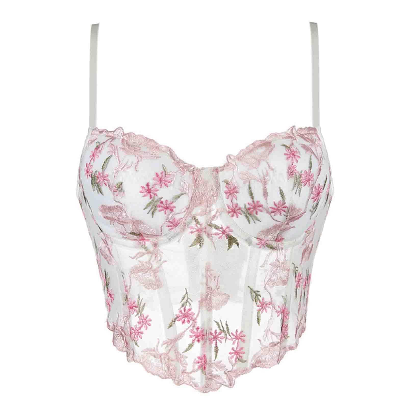 Sinzelimin Corset for Women Court Vintage Floral Fishbone Waist Trainer Bustier Bodysuit Shapewear Straps Tank Tops Shapewear