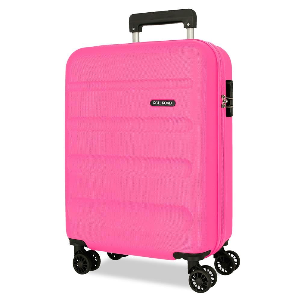 ROLL ROAD Flex - Valigia da cabina rosa, 38 x 55 x 20 cm, rigida 2,5 kg, chiusura a combinazione laterale, ABS, 2,5 kg, 35 l, bagaglio a mano, Rosa, Taglia unica, Valigia cabina