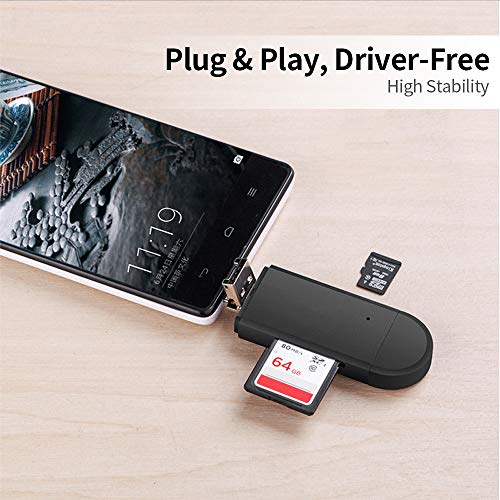Docooler — Gravador de cartão de alta velocidade USB Micro USB Tipo/OTG Leitor de cartão TF SD grava