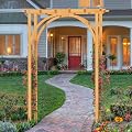YITAHOME Wooden Garden Arbor with Trellis for Climbing Plants, 7.1 FT Solid Wood Wedding Arch Outdoor Backdrop Stand Decoration for Ceremony Birthday Party, Pergola for Backyard, Lawn, Outdoor