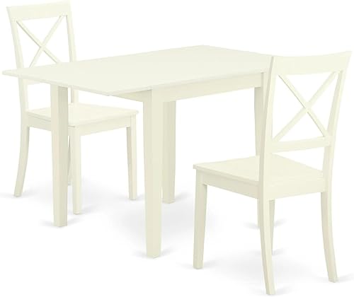 Miniatura 13 de East West Furniture NDBO5-MAH-W - Juego de muebles de comedor de 5 piezas, incluye una mesa de comedor rectangular con gotas y 4 sillas de asiento