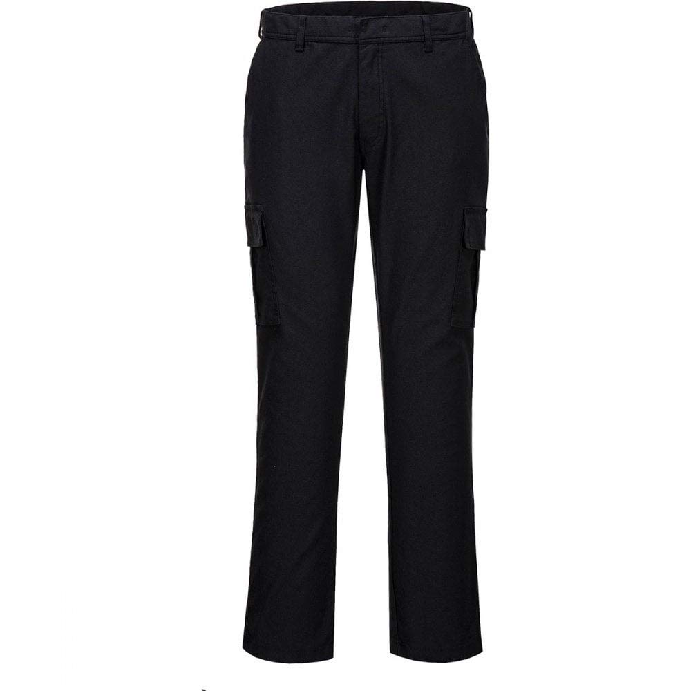Portwest S231BKR36 Stretch Slim Combat Trouser, Black, 36