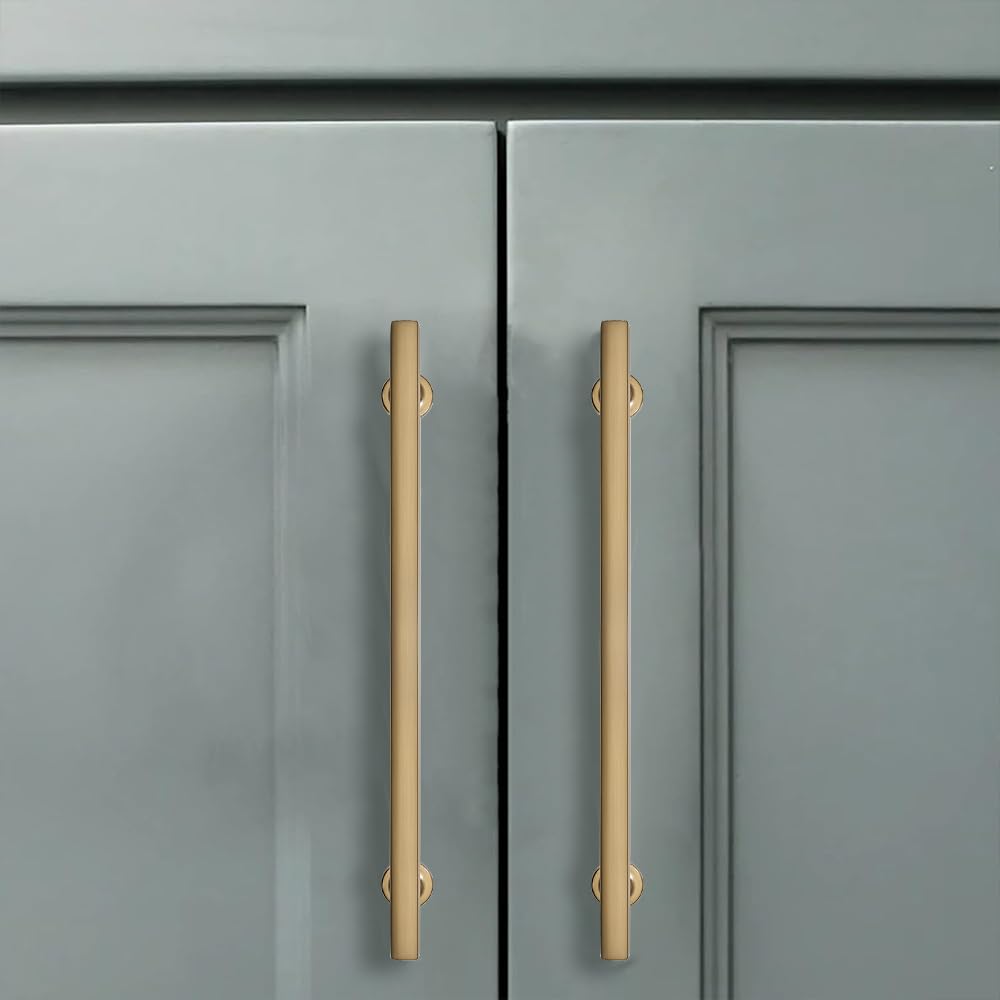 Schrankgriffe aus Champagner-Brozne, robust, für Küche, Bad, Schublade, quadratische Griffe, Schränke, 102 mm, 10 Stück