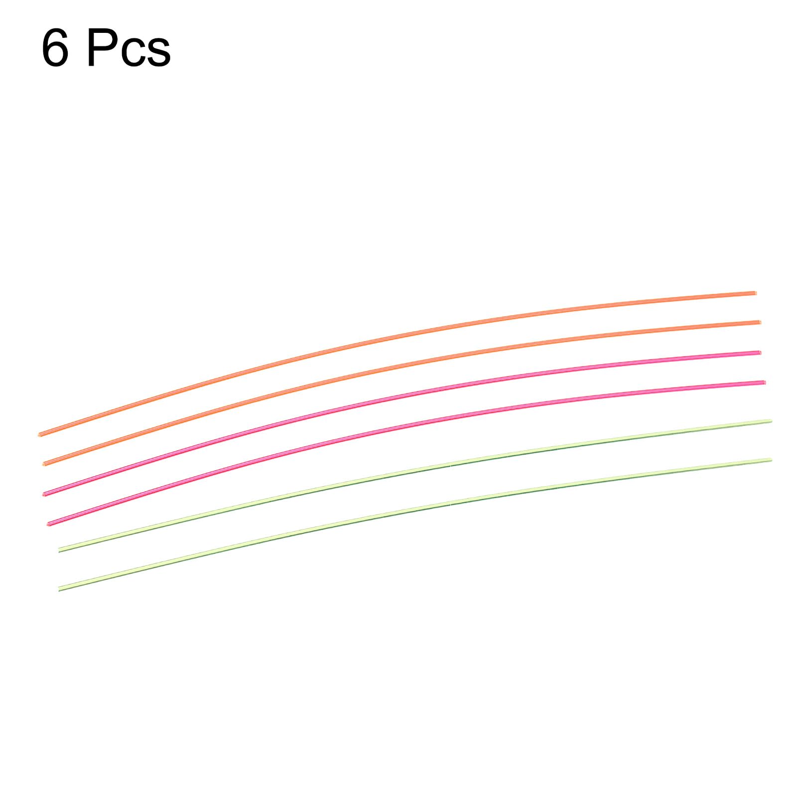 QUARKZMAN Fibre Optique Vue 1mmx15cm PMMA 6pcs Rouge Vert Orange DIY Art