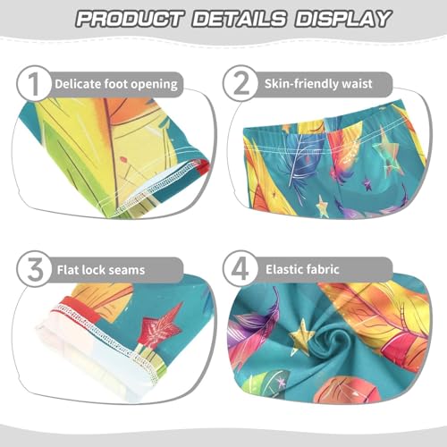 Toddler Girls Leggings Printed Yoga Pants Leggings Lovely Rainbow Stars Feathers for Kids3