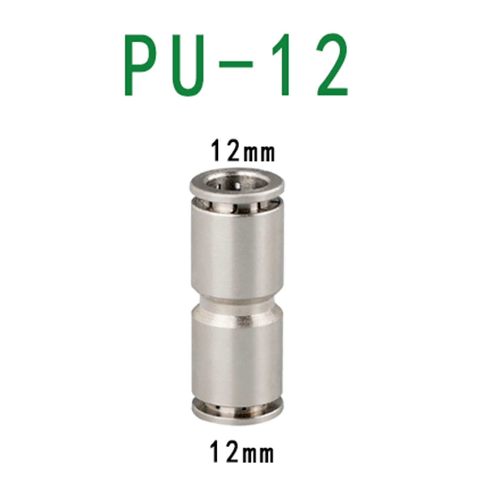 Attacchi rapidi a passaggio rettilineo， 2 pezzi PU PG ottone metallo raccordo rapido pneumatico 4-12 mm applicare tubo compressore aria connettore ad alta pressione(Pu 12)