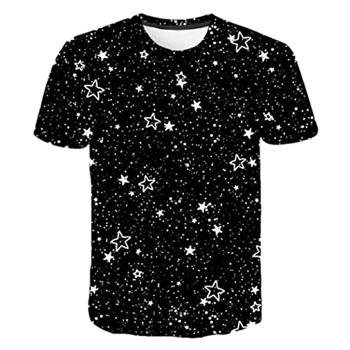 T-shirt imprimé 3D avec motif galaxie ultra réaliste unisexe taille XL